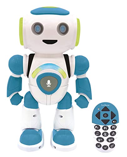Lexibook ROB20FR Jr. Intelligenter Roboter, der Gedanken liest, Spielzeug für Kinder, tanzt, spielt Musik, Quiztiere, Tiere, programmierbares Karaoke, STEM, Blau/Grün, (französische Version) von Lexibook
