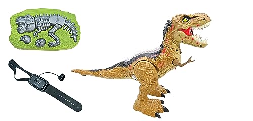 Lexibook - RC Tyrannosaurus Control, Realistischer Dinosaurier, Gliederbewegungen, Brüllen, Rauch Spucken, Lichteffekte, Wiederaufladbar, Fossil und Handfernbedienung enthalten, DINO02 von Lexibook