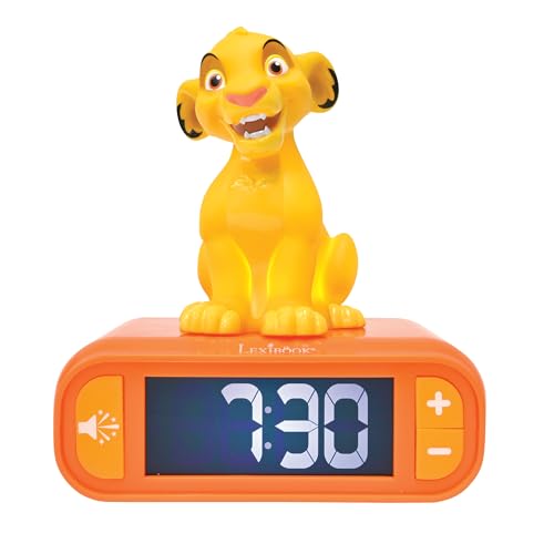 Lexibook, Disney Aslan Kral, Simba Gece Lambası Çalar Saat, Sesler ve Melodiler, Arkadan Aydınlatmalı LCD Ekran, Parlak, Erteleme, Sarı/Turuncu, RL800AN von Lexibook