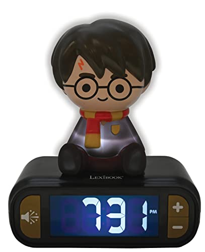 Lexibook RL800HP Reloj Despertador 3D Con sonido Wecker Digitalwecker für Kinder mit Nachtlicht Snooze, Kinderuhr, leuchtendes Harry Potter, Schwarz von Lexibook
