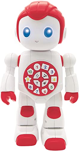 Lexibook 7280033 ROB15DE Powerman First Interaktives Lernroboter Spielzeug für Kinder Tanzen Spielen Musik Quiz Zahlen Formen Farben Junge Mädchen Smart Roboter Junior Rot/Weiß von Lexibook