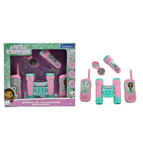 Lexibook, Gabby’s Dollhouse Abenteuer-Set für Kinder, Walkie-Talkies 120m, Fernglas, Kompass, Taschenlampe, Rosa, RPTW12GDH Lexibook, Gabby’s Dollhouse Abenteuer-Set für Kinder, Walkie-Talkies 120m, Fernglas, Kompass, Taschenlampe, Rosa, RPTW12GDH von Lexibook