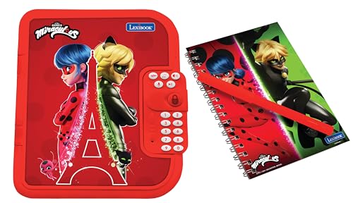 Lexibook, Miraculous Ladybug Schwarze Katze: Elektronisches Tagebuch mit Stift und Notizbuch inklusive, interaktiv, passwortgeschützt, Spaßfunktionen, Soundeffekte, Rot, SD50MI von Lexibook