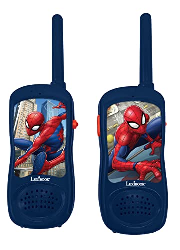 Lexibook Spiderman, Walkie Talkies, Kommunikationsspiel für Kinder, Kommunikationsspiel für Kinder, Gürtelclip, batteriebetrieben, rot und blau, TW11SP, Universalgröße, verschiedene Modelle von Lexibook