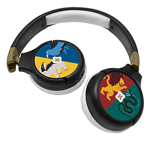 HARRY POTTER – 2 in 1 Bluetooth-Kopfhörer – Bequemer und faltbarer kabelgebundener Kopfhörer für Kinder mit eingeschränk von Lexibook