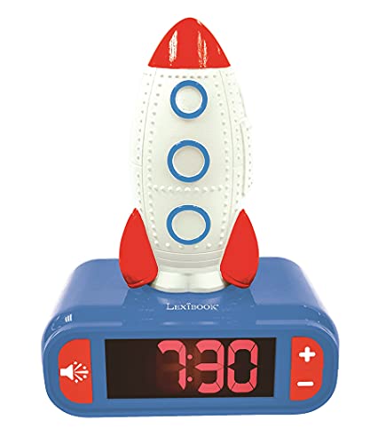 Lexibook, Rocket, Nachtwecker, Sounds und Melodien, LCD-Display mit Hintergrundbeleuchtung, Leuchtanzeige, Schlummerfunktion, Blau, RL800SPC Lexibook, Rocket, Nachtwecker, Sounds und Melodien, LCD-Display mit Hintergrundbeleuchtung, Leuchtanzeige, Schlummerfunktion, Blau, RL800SPC von Lexibook