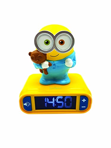 Lexibook - Wecker mit Nachtlicht und Minions Klingeltönen, Digitalwecker mit Nachtlicht und Snooze, Uhr, leuchtendes Bob, Gelb / Blau - RL800DES von Lexibook