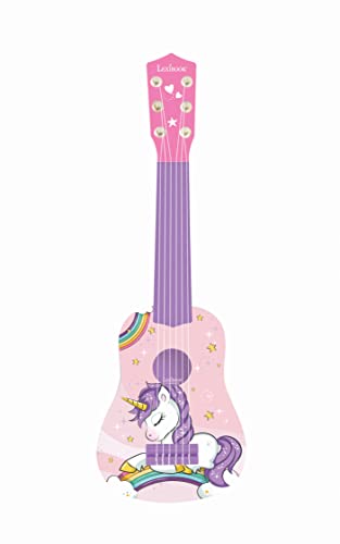 Lexibook erste Gitarre Einhorn für Kinder, 6 Nylonsaiten, 53 cm, Anleitung inklusive, Rosa/Blau, K200UNI von Lexibook