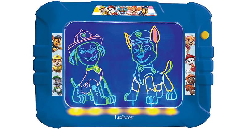 PAW Patrol beleuchtete Neon-Zeichentafel, mit Stiften und Vorlagen blau/rot von Lexibook