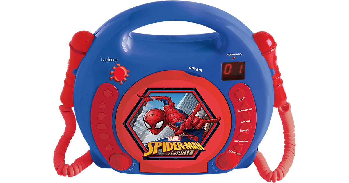 Spider-Man Kinder CD-Player mit 2 Mikrofonen blau/rot Spider-Man Kinder CD-Player mit 2 Mikrofonen blau/rot von Lexibook