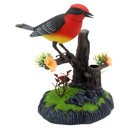 Lexsyn Simulation Electronic Bird | Spielzeug Vogel Mit Zwitschern Stiftehalter | Dekorativer Beweglicher Vogel Haustier Für Kinder Erwachsene Wohnzimmer Küche Schlafzimmer Weihnachtsdekoration von Lexsyn