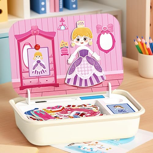 Magnetische Puzzles Für Kinder,Magnetisches Holz Puzzle Tischspiel Mit Aufbewahrungsbox | Pädagogisches Lernspielzeug Für Kinder, Mädchen Kleinkinder von Lexsyn