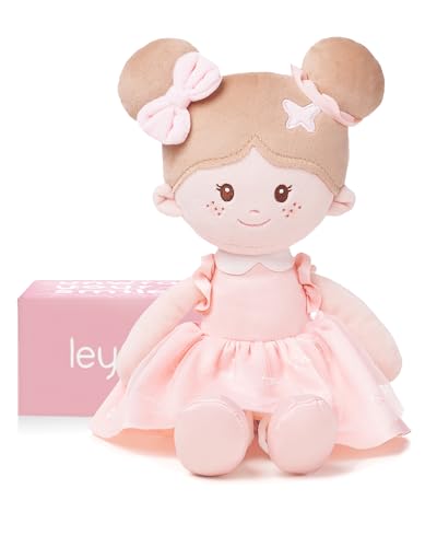 LeyaDoll Weiche Stoffpuppe (32cm), Geburtstags- & Taufgeschenk für Mädchen – Liebevolles Baby Spielzeug 0–3 Jahre – Mein erster Schutzengel – Butterfly von LeyaDoll