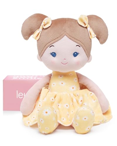 LeyaDoll Weiche Stoffpuppe (32cm), Geburtstags- & Taufgeschenk für Mädchen – Liebevolles Baby Spielzeug 0–3 Jahre – Mein erster Schutzengel -Daisy von LeyaDoll
