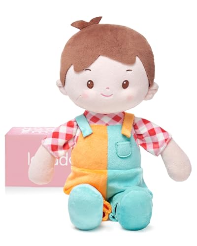 LeyaDoll Weiche Stoffpuppe (32cm), Geburtstags- & Taufgeschenk für Mädchen – Liebevolles Baby Spielzeug 0–3 Jahre – Mein erster Schutzengel – Patch Boy von LeyaDoll