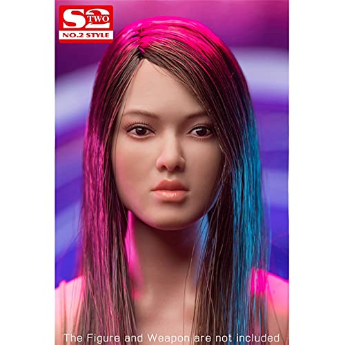 Leying 1/6 Scale Female Figure Head Sculpt Suitable for 12-inch Movable Doll Anime Action Figure Doll Head (E) von Leying