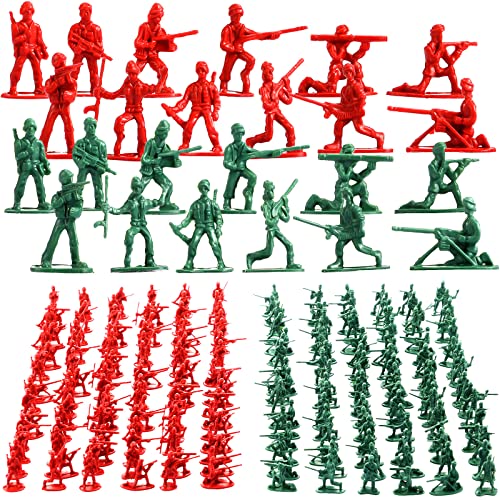 200 Stück Mini Armee Soldaten Grün Rot Kunststoff Action Figuren für Teenager Geburtstag Party Supplies 12 zufällige Stile von Leyndo