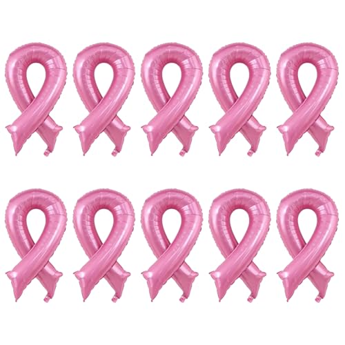 Lezevn 10 Stück Brustkrebs-Bewusstseins-Luftballons, Dekoration, rosa Schleife, Folienballons für Wohltätigkeitsorganisationen, Spendenaktionen Lezevn 10 Stück Brustkrebs-Bewusstseins-Luftballons, Dekoration, rosa Schleife, Folienballons für Wohltätigkeitsorganisationen, Spendenaktionen von Lezevn
