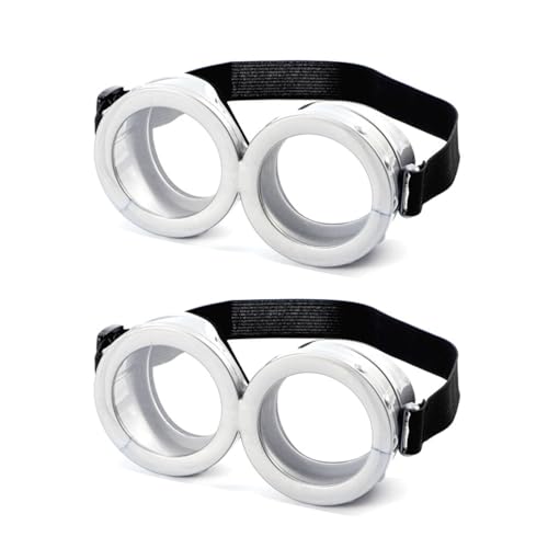 Lezevn 2 x Brille, Vintage-Steampunk-Brille, Gelb, Cartoon-Cosplay, Zubehör für Halloween, Kostüm, Cosplay, Partyzubehör von Lezevn