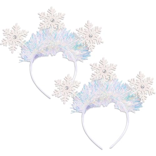 Lezevn 2 x Weihnachts-Schneeflocken-Stirnband, Glitzer, Lametta, Stirnbänder, Schneemann, Stirnband für Urlaub, Weihnachten, Partyzubehör Lezevn 2 x Weihnachts-Schneeflocken-Stirnband, Glitzer, Lametta, Stirnbänder, Schneemann, Stirnband für Urlaub, Weihnachten, Partyzubehör von Lezevn