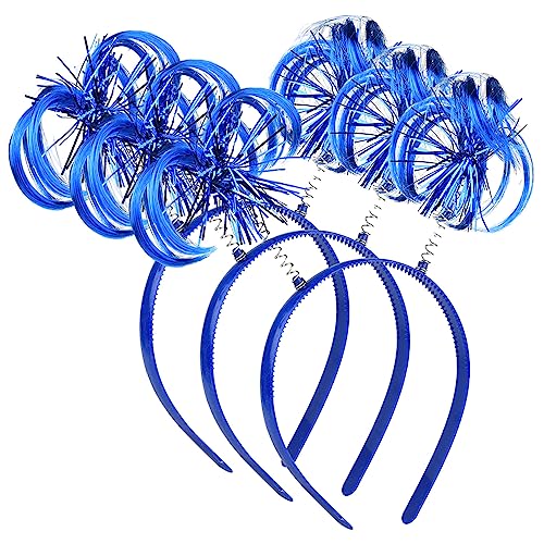 Lezevn 3 Stück Blau Pferdeschwanz Federn Stirnband Bopper Pom Party Stirnband Kostüm Requisiten für Frauen Mädchen Party Zubehör von Lezevn