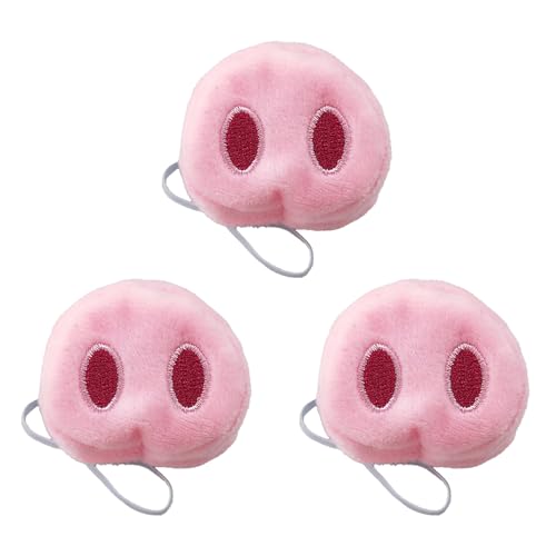 Lezevn Niedliches Plüsch-Schweine-Nasenkostüm, Zubehör, künstliche Nase, Prothese, dekorative Tierrequisite für Kinder, Erwachsene, Karneval, Maskerade, Geburtstagsparty, 3 Stück von Lezevn