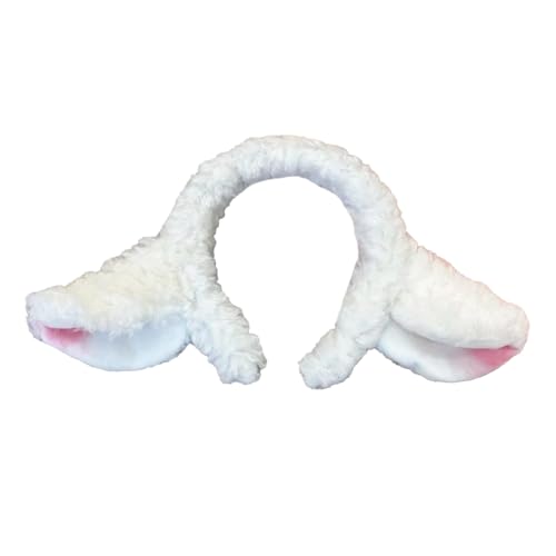 Lezevn Weiches Lamm Stirnband Schafsohren Stirnband Weiß Haarschmuck für Tier Kostüm Cosplay Erwachsene Kinder Verkleidung Party Supplies von Lezevn