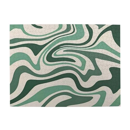 500 Teile, Puzzles für Erwachsene, anspruchsvolle Puzzles, Puzzlespiel für das Ganze,Ästhetik der 70er Jahre, abstrakt, gewellt, Wirbel, süß, Salbeigrün 500 Teile, Puzzles für Erwachsene, anspruchsvolle Puzzles, Puzzlespiel für das Ganze,Ästhetik der 70er Jahre, abstrakt, gewellt, Wirbel, süß, Salbeigrün von LfearTesa