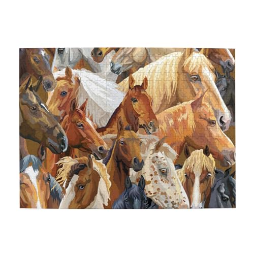 500 Teile, Puzzles für Erwachsene, anspruchsvolle Puzzles, Puzzlespiel für das Ganze,Aquarell Tier Pferd gedruckt 500 Teile, Puzzles für Erwachsene, anspruchsvolle Puzzles, Puzzlespiel für das Ganze,Aquarell Tier Pferd gedruckt von LfearTesa