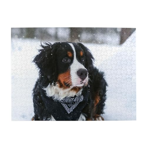 500 Teile, Puzzles für Erwachsene, anspruchsvolle Puzzles, Puzzlespiel für das Ganze,Berner Sennenhund Schneefall 500 Teile, Puzzles für Erwachsene, anspruchsvolle Puzzles, Puzzlespiel für das Ganze,Berner Sennenhund Schneefall von LfearTesa