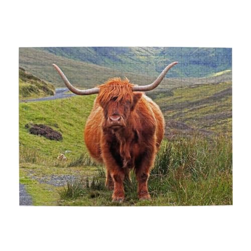 500 Teile, Puzzles für Erwachsene, anspruchsvolle Puzzles, Puzzlespiel für das Ganze,Braunes Hochlandrind 500 Teile, Puzzles für Erwachsene, anspruchsvolle Puzzles, Puzzlespiel für das Ganze,Braunes Hochlandrind von LfearTesa