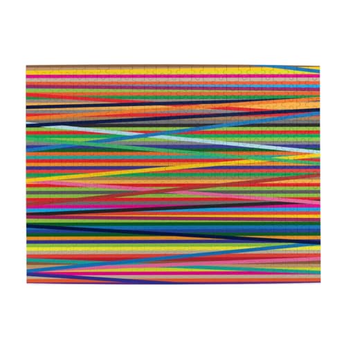 500 Teile, Puzzles für Erwachsene, anspruchsvolle Puzzles, Puzzlespiel für das Ganze,Buntes abstraktes Streifendesign 500 Teile, Puzzles für Erwachsene, anspruchsvolle Puzzles, Puzzlespiel für das Ganze,Buntes abstraktes Streifendesign von LfearTesa