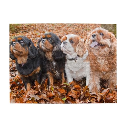 500 Teile, Puzzles für Erwachsene, anspruchsvolle Puzzles, Puzzlespiel für das Ganze,Cavalier King Charles Spaniel Herbstwelpen 500 Teile, Puzzles für Erwachsene, anspruchsvolle Puzzles, Puzzlespiel für das Ganze,Cavalier King Charles Spaniel Herbstwelpen von LfearTesa