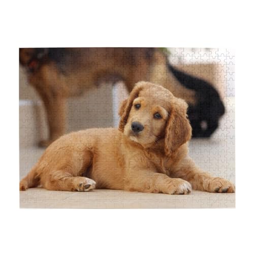 500 Teile, Puzzles für Erwachsene, anspruchsvolle Puzzles, Puzzlespiel für das Ganze,Cocker Spaniel Welpe Kleiner Spaniel Hunde Haustiere von LfearTesa