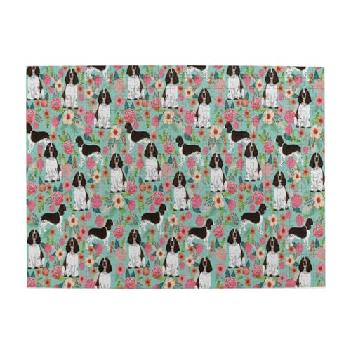 500 Teile, Puzzles für Erwachsene, anspruchsvolle Puzzles, Puzzlespiel für das Ganze,English Springer Spaniel Hunderasse Blumen Hund 500 Teile, Puzzles für Erwachsene, anspruchsvolle Puzzles, Puzzlespiel für das Ganze,English Springer Spaniel Hunderasse Blumen Hund von LfearTesa