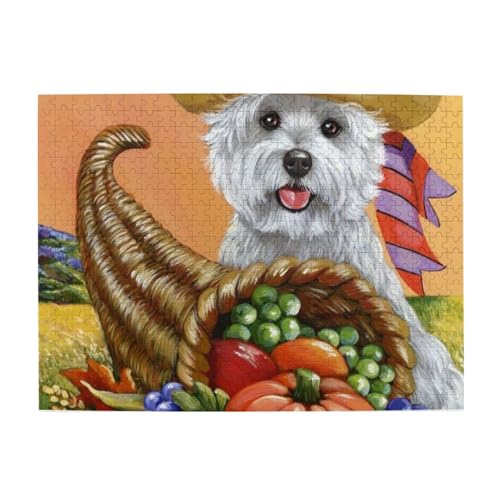 500 Teile, Puzzles für Erwachsene, anspruchsvolle Puzzles, Puzzlespiel für das Ganze,Erntedankfest des West Highland White Terrier 500 Teile, Puzzles für Erwachsene, anspruchsvolle Puzzles, Puzzlespiel für das Ganze,Erntedankfest des West Highland White Terrier von LfearTesa