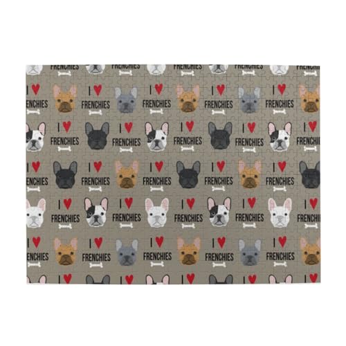 500 Teile, Puzzles für Erwachsene, anspruchsvolle Puzzles, Puzzlespiel für das Ganze,Frenchie Hund Ich Liebe französische Bulldoggen Frenchie Gesicht Mittelbraun 500 Teile, Puzzles für Erwachsene, anspruchsvolle Puzzles, Puzzlespiel für das Ganze,Frenchie Hund Ich Liebe französische Bulldoggen Frenchie Gesicht Mittelbraun von LfearTesa