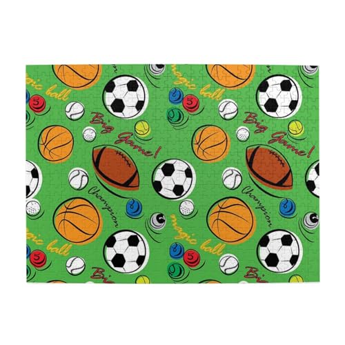 500 Teile, Puzzles für Erwachsene, anspruchsvolle Puzzles, Puzzlespiel für das Ganze,Fußball Softball Rugby von LfearTesa