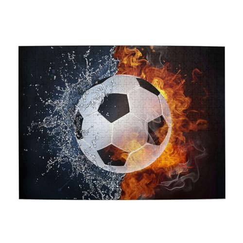 500 Teile, Puzzles für Erwachsene, anspruchsvolle Puzzles, Puzzlespiel für das Ganze,Fußball auf Feuerwasser 500 Teile, Puzzles für Erwachsene, anspruchsvolle Puzzles, Puzzlespiel für das Ganze,Fußball auf Feuerwasser von LfearTesa