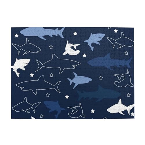 500 Teile, Puzzles für Erwachsene, anspruchsvolle Puzzles, Puzzlespiel für das Ganze,Hai-Tiermuster 500 Teile, Puzzles für Erwachsene, anspruchsvolle Puzzles, Puzzlespiel für das Ganze,Hai-Tiermuster von LfearTesa