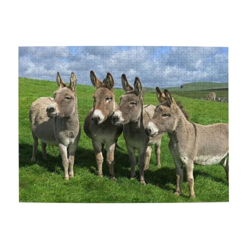 500 Teile, Puzzles für Erwachsene, anspruchsvolle Puzzles, Puzzlespiel für das Ganze,Kleine Eselwiesen von LfearTesa