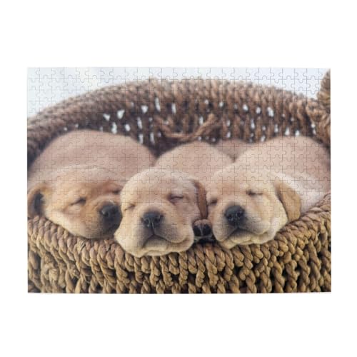 500 Teile, Puzzles für Erwachsene, anspruchsvolle Puzzles, Puzzlespiel für das Ganze,Labradors Kleine Welpen Golden Retriever von LfearTesa