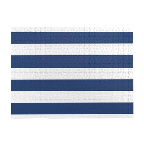 500 Teile, Puzzles für Erwachsene, anspruchsvolle Puzzles, Puzzlespiel für das Ganze,Marineblau Weiß Streifen 500 Teile, Puzzles für Erwachsene, anspruchsvolle Puzzles, Puzzlespiel für das Ganze,Marineblau Weiß Streifen von LfearTesa