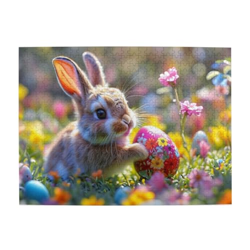 500 Teile, Puzzles für Erwachsene, anspruchsvolle Puzzles, Puzzlespiel für das Ganze,Ostereierhase von LfearTesa