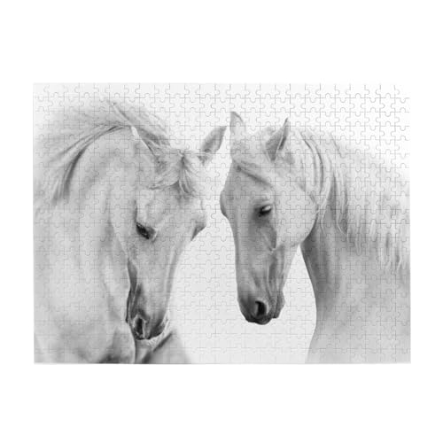 500 Teile, Puzzles für Erwachsene, anspruchsvolle Puzzles, Puzzlespiel für das Ganze,Pferd Muster Tier Weiß 500 Teile, Puzzles für Erwachsene, anspruchsvolle Puzzles, Puzzlespiel für das Ganze,Pferd Muster Tier Weiß von LfearTesa
