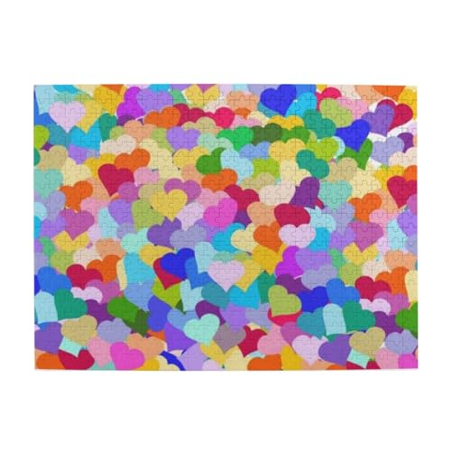 500 Teile, Puzzles für Erwachsene, anspruchsvolle Puzzles, Puzzlespiel für das Ganze,Regenbogen-Herz-Konfetti 500 Teile, Puzzles für Erwachsene, anspruchsvolle Puzzles, Puzzlespiel für das Ganze,Regenbogen-Herz-Konfetti von LfearTesa