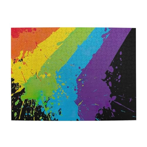 500 Teile, Puzzles für Erwachsene, anspruchsvolle Puzzles, Puzzlespiel für das Ganze,Regenbogen-Splat LGBT-Stolz 500 Teile, Puzzles für Erwachsene, anspruchsvolle Puzzles, Puzzlespiel für das Ganze,Regenbogen-Splat LGBT-Stolz von LfearTesa