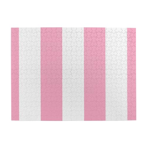 500 Teile, Puzzles für Erwachsene, anspruchsvolle Puzzles, Puzzlespiel für das Ganze,Rosa und weiß gestreift 500 Teile, Puzzles für Erwachsene, anspruchsvolle Puzzles, Puzzlespiel für das Ganze,Rosa und weiß gestreift von LfearTesa