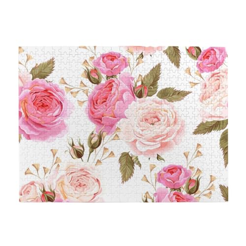 500 Teile, Puzzles für Erwachsene, anspruchsvolle Puzzles, Puzzlespiel für das Ganze,Rosa und weiße Rose 500 Teile, Puzzles für Erwachsene, anspruchsvolle Puzzles, Puzzlespiel für das Ganze,Rosa und weiße Rose von LfearTesa
