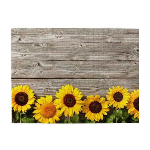 500 Teile, Puzzles für Erwachsene, anspruchsvolle Puzzles, Puzzlespiel für das Ganze,Sonnenblume auf rustikalem Holz 500 Teile, Puzzles für Erwachsene, anspruchsvolle Puzzles, Puzzlespiel für das Ganze,Sonnenblume auf rustikalem Holz von LfearTesa